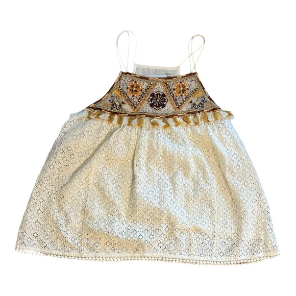 HD in Paris for Anthropologie Embroidered Lace Tassel Top – Size 4 - Picture 5 of 8